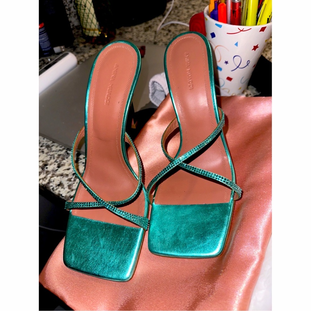 Amina muaddi shoes.never worn.new with box and dustbag
